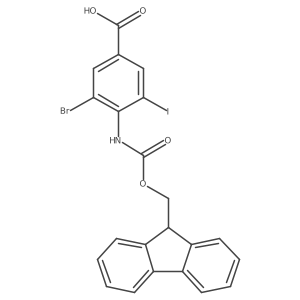 3-bromo-4-({[(9H-fluoren-9-yl)methoxy]carbonyl}amino)-5-iodobenzoic acid结构式