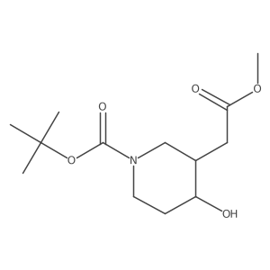 tert-Butyl (3R,4R)-4-hydroxy-3-(2-methoxy-2-oxoethyl)piperidine-1-carboxylate Structure