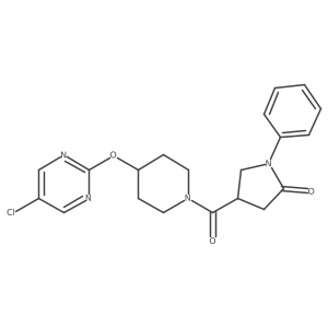 4-{4-[(5-Chloropyrimidin-2-yl)oxy]piperidine-1-carbonyl}-1-phenylpyrrolidin-2-one Structure