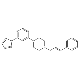 4-{4-[(2E)-3-phenylprop-2-en-1-yl]piperazin-1-yl}-6-(1H-pyrazol-1-yl)pyrimidine结构式