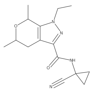 (5R,7S)-N-(1-Cyanocyclopropyl)-1-ethyl-5,7-dimethyl-5,7-dihydro-4H-pyrano[3,4-c]pyrazole-3-carboxamide结构式