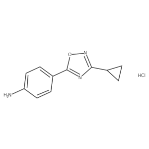 4-(3-Cyclopropyl-1,2,4-oxadiazol-5-yl)aniline hydrochloride结构式