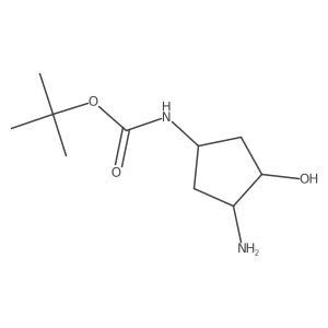Tert-butyl N-[(1R,3R)-3-amino-4-hydroxy-cyclopentyl]carbamate结构式
