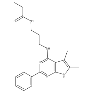 N-[3-[(5,6-dimethyl-2-phenyl-7H-pyrrolo[2,3-d]pyrimidin-4-yl)amino]propyl]propanamide Structure