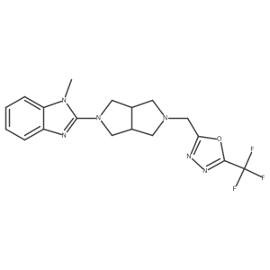 1-methyl-2-(5-{[5-(trifluoromethyl)-1,3,4-oxadiazol-2-yl]methyl}-octahydropyrrolo[3,4-c]pyrrol-2-yl)-1H-1,3-benzodiazole结构式