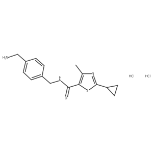N-{[4-(aminomethyl)phenyl]methyl}-2-cyclopropyl-4-methyl-1,3-thiazole-5-carboxamide dihydrochloride结构式