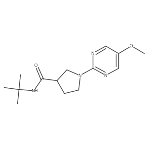 N-tert-butyl-1-(5-methoxypyrimidin-2-yl)pyrrolidine-3-carboxamide结构式