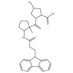 (2R,4R)-1-[2-({[(9H-fluoren-9-yl)methoxy]carbonyl}amino)-1-methylcyclopentanecarbonyl]-4-hydroxypyrrolidine-2-carboxylic acid Structure