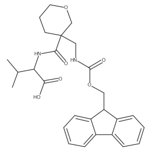 (2R)-2-({3-[({[(9H-fluoren-9-yl)methoxy]carbonyl}amino)methyl]oxan-3-yl}formamido)-3-methylbutanoic acid Structure