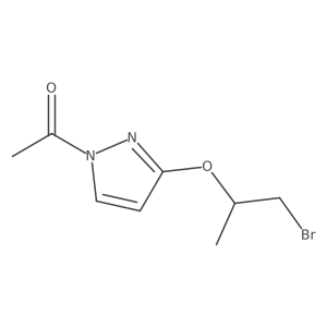 1-[3-(2-Bromo-1-methylethoxy)-1H-pyrazol-1-yl]ethanone结构式