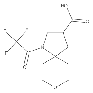1-(2,2,2-Trifluoroacetyl)-8-oxa-1-azaspiro[4.5]decane-3-carboxylic acid Structure