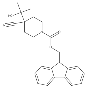 (9H-fluoren-9-yl)methyl 4-cyano-4-(2-hydroxypropan-2-yl)piperidine-1-carboxylate结构式