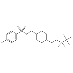 Toluene-4-sulfonic acid 4-(tert-butyl-dimethylsilanyloxymethyl)-cyclohexylmethyl ester Structure