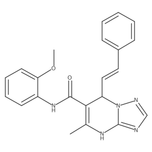 (E)-N-(2-methoxyphenyl)-5-methyl-7-styryl-4,7-dihydro-[1,2,4]triazolo[1,5-a]pyrimidine-6-carboxamide结构式