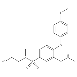 N-(2-Hydroxyethyl)-N-methyl-3-[(methylamino)methyl]-4-[4-(methylthio)phenoxy]benzenesulfonamide结构式