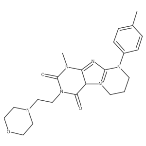 1-Methyl-9-(4-methylphenyl)-3-(2-morpholin-4-ylethyl)-4a,6,7,8-tetrahydropurino[7,8-a]pyrimidin-5-ium-2,4-dione Structure