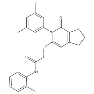 2-((3-(3,5-dimethylphenyl)-4-oxo-3,4,6,7-tetrahydrothieno[3,2-d]pyrimidin-2-yl)thio)-N-(o-tolyl)acetamide结构式