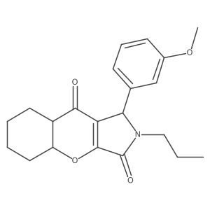1-(3-methoxyphenyl)-2-propyl-4a,5,6,7,8,8a-hexahydro-1H-chromeno[2,3-c]pyrrole-3,9-dione Structure
