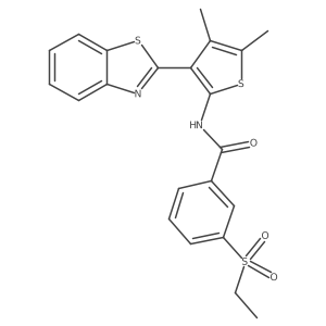 N-(3-(benzo[d]thiazol-2-yl)-4,5-dimethylthiophen-2-yl)-3-(ethylsulfonyl)benzamide结构式