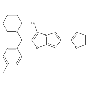 2-(Furan-2-yl)-5-(piperidin-1-yl(p-tolyl)methyl)thiazolo[3,2-b][1,2,4]triazol-6-ol结构式