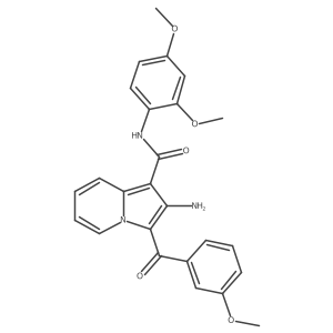 2-amino-N-(2,4-dimethoxyphenyl)-3-(3-methoxybenzoyl)indolizine-1-carboxamide结构式