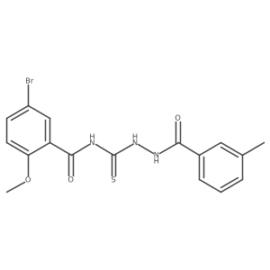 3-Methylbenzoic acid 2-[[(5-bromo-2-methoxybenzoyl)amino]thioxomethyl]hydrazide结构式