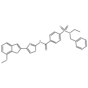4-(N-benzyl-N-ethylsulfamoyl)-N-(4-(7-methoxybenzofuran-2-yl)thiazol-2-yl)benzamide结构式