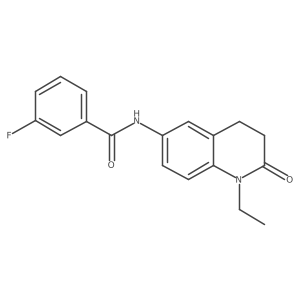 N-(1-ethyl-2-oxo-1,2,3,4-tetrahydroquinolin-6-yl)-3-fluorobenzamide结构式