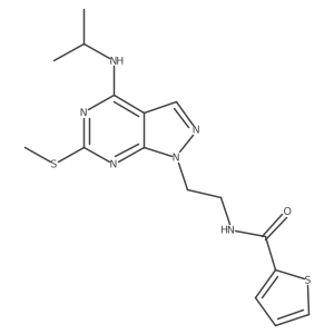 N-(2-(4-(isopropylamino)-6-(methylthio)-1H-pyrazolo[3,4-d]pyrimidin-1-yl)ethyl)thiophene-2-carboxamide Structure