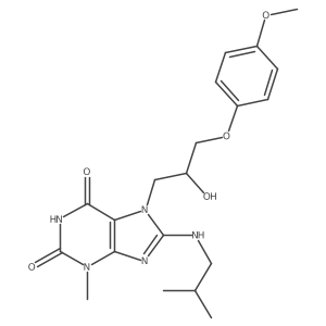 7-(2-hydroxy-3-(4-methoxyphenoxy)propyl)-8-(isobutylamino)-3-methyl-1H-purine-2,6(3H,7H)-dione结构式