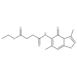 ethyl 4-((3,7-dimethyl-5-oxo-5H-thiazolo[3,2-a]pyrimidin-6-yl)amino)-4-oxobutanoate结构式