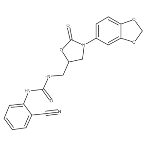 1-((3-(Benzo[d][1,3]dioxol-5-yl)-2-oxooxazolidin-5-yl)methyl)-3-(2-cyanophenyl)urea结构式