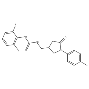 1-(2,6-Difluorophenyl)-3-((5-oxo-1-(p-tolyl)pyrrolidin-3-yl)methyl)urea结构式
