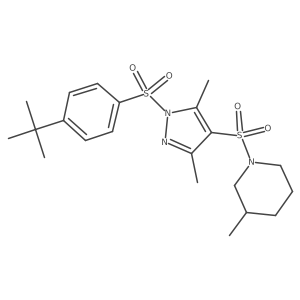 1-{[1-(4-tert-butylbenzenesulfonyl)-3,5-dimethyl-1H-pyrazol-4-yl]sulfonyl}-3-methylpiperidine结构式