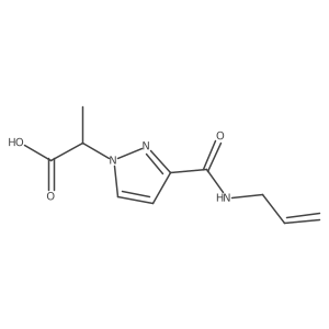 I+/--Methyl-3-[(2-propen-1-ylamino)carbonyl]-1H-pyrazole-1-acetic acid结构式