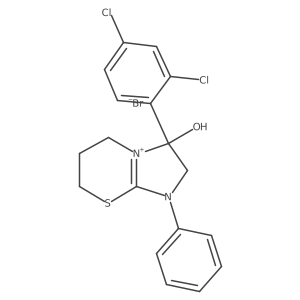 3-(2,4-dichlorophenyl)-3-hydroxy-1-phenyl-3,5,6,7-tetrahydro-2H-imidazo[2,1-b][1,3]thiazin-1-ium bromide Structure