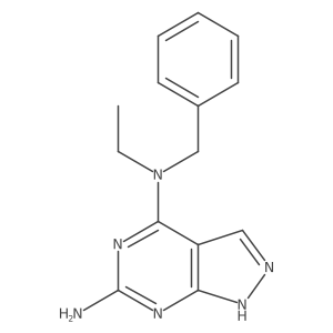 1h-Pyrazolo[3,4-d]pyrimidine-4,6-diamine,n4-ethyl-n4-(phenylmethyl)- Structure