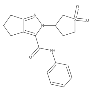 2-(1,1-dioxidotetrahydrothiophen-3-yl)-N-phenyl-2,4,5,6-tetrahydrocyclopenta[c]pyrazole-3-carboxamide结构式