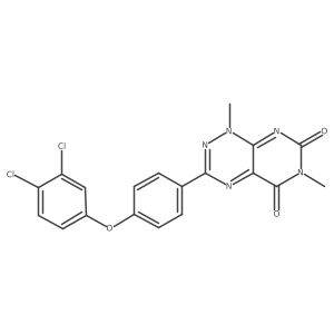 3-(4-(3,4-Dichlorophenoxy)phenyl)-1,6-dimethylpyrimido[5,4-e][1,2,4]triazine-5,7(1H,6H)-dione Structure