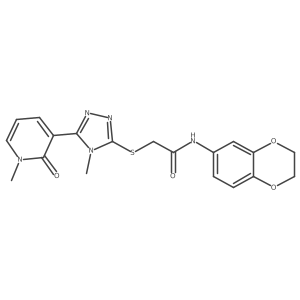 N-(2,3-dihydrobenzo[b][1,4]dioxin-6-yl)-2-((4-methyl-5-(1-methyl-2-oxo-1,2-dihydropyridin-3-yl)-4H-1,2,4-triazol-3-yl)thio)acetamide Structure