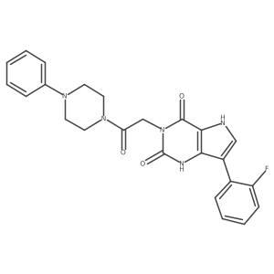 7-(2-fluorophenyl)-3-(2-oxo-2-(4-phenylpiperazin-1-yl)ethyl)-1H-pyrrolo[3,2-d]pyrimidine-2,4(3H,5H)-dione Structure