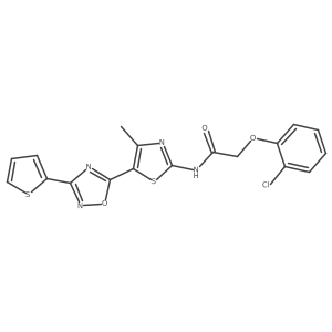 2-(2-chlorophenoxy)-N-[(2Z)-4-methyl-5-[3-(thiophen-2-yl)-1,2,4-oxadiazol-5-yl]-1,3-thiazol-2(3H)-ylidene]acetamide Structure