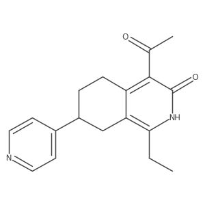 4-Acetyl-1-ethyl-5,6,7,8-tetrahydro-7-(4-pyridinyl)-3(2h)-isoquinolinone Structure