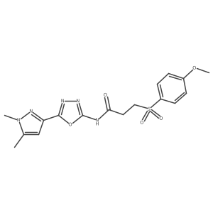 N-(5-(1,5-dimethyl-1H-pyrazol-3-yl)-1,3,4-oxadiazol-2-yl)-3-((4-methoxyphenyl)sulfonyl)propanamide Structure