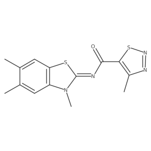 (Z)-4-methyl-N-(3,5,6-trimethylbenzo[d]thiazol-2(3H)-ylidene)-1,2,3-thiadiazole-5-carboxamide结构式