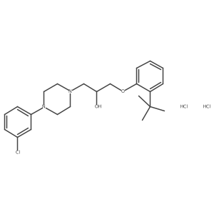 1-(2-(Tert-butyl)phenoxy)-3-(4-(3-chlorophenyl)piperazin-1-yl)propan-2-ol dihydrochloride结构式