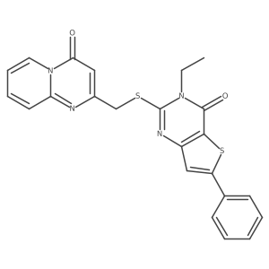 3-ethyl-2-(((4-oxo-4H-pyrido[1,2-a]pyrimidin-2-yl)methyl)thio)-6-phenylthieno[3,2-d]pyrimidin-4(3H)-one Structure