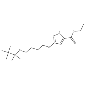 ethyl 3-[4-[tert-butyl(dimethyl)silyl]oxybutoxy]-1H-pyrazole-5-carboxylate结构式