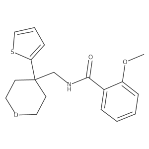 2-methoxy-N-((4-(thiophen-2-yl)tetrahydro-2H-pyran-4-yl)methyl)benzamide结构式