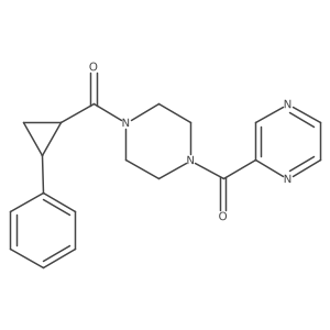 2-[4-(2-Phenylcyclopropanecarbonyl)piperazine-1-carbonyl]pyrazine Structure